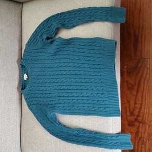 Ll bean small turquoise sweater 100% cotton